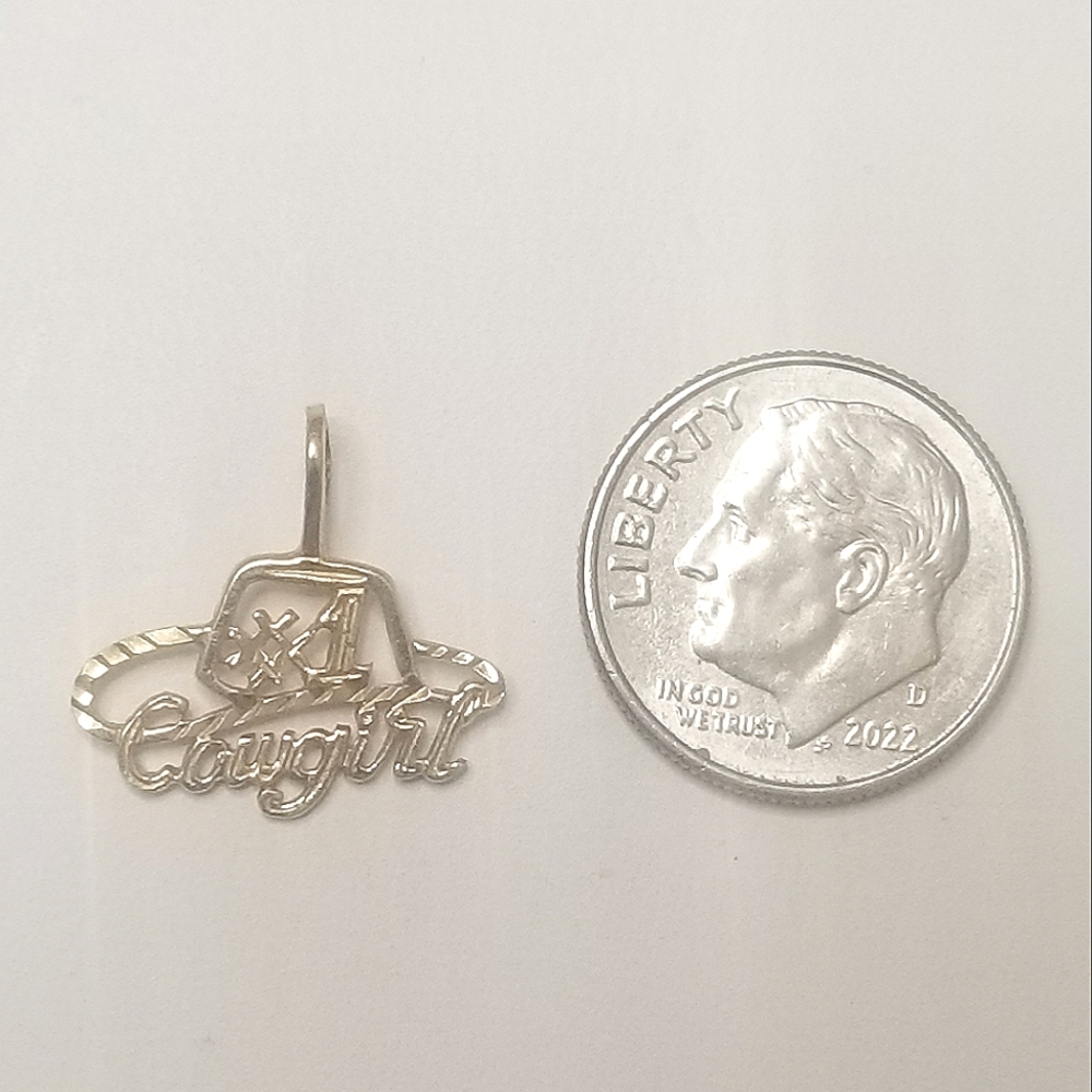 14K Gold #1 Cowboy Hat Pendant - Picture 7 of 8
